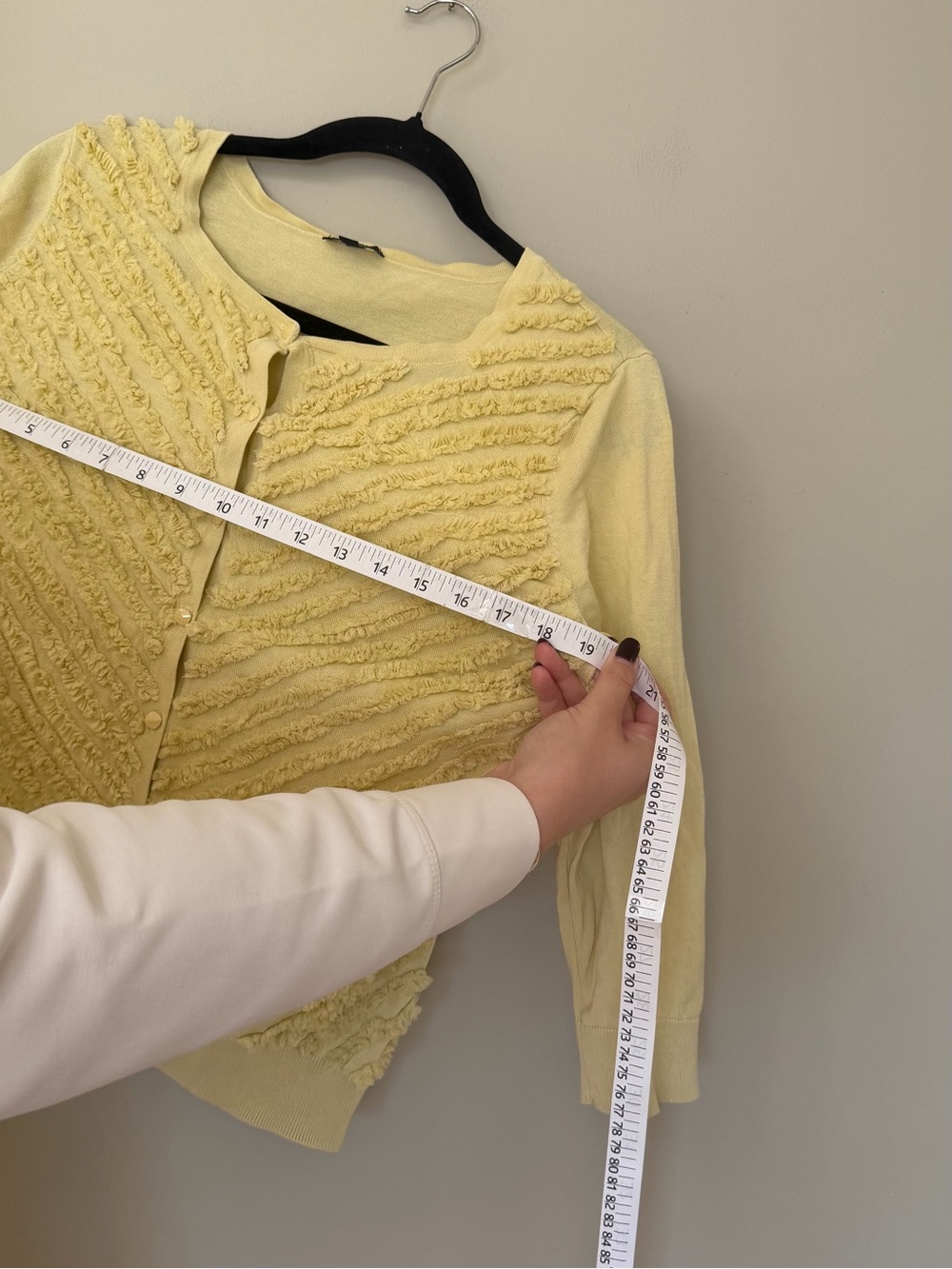 Talbots Yellow Ruffle Cardigan Sweater - Picture 5 of 5